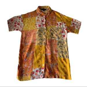 Forever 21 patchwork blouse button up!